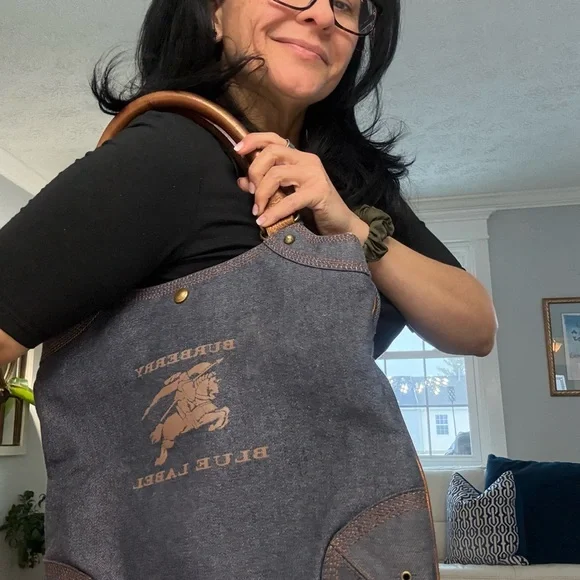 BURBERRY Blue Label Vintage Denim Tote Bag - Picture 4 of 13